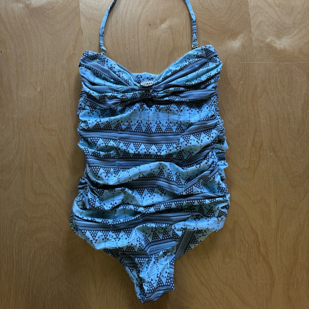 Tori Praver Ruched One Piece Halter Swimsuit - Marilyn